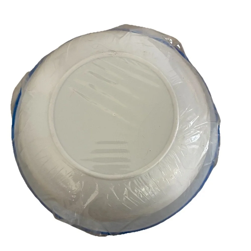 Sterilite 8 Piece Covered Bowl Set Multisize White Blue 4 Bowls Made In USA NEW
